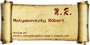 Matyasovszky Róbert névjegykártya