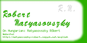 robert matyasovszky business card