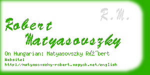 robert matyasovszky business card